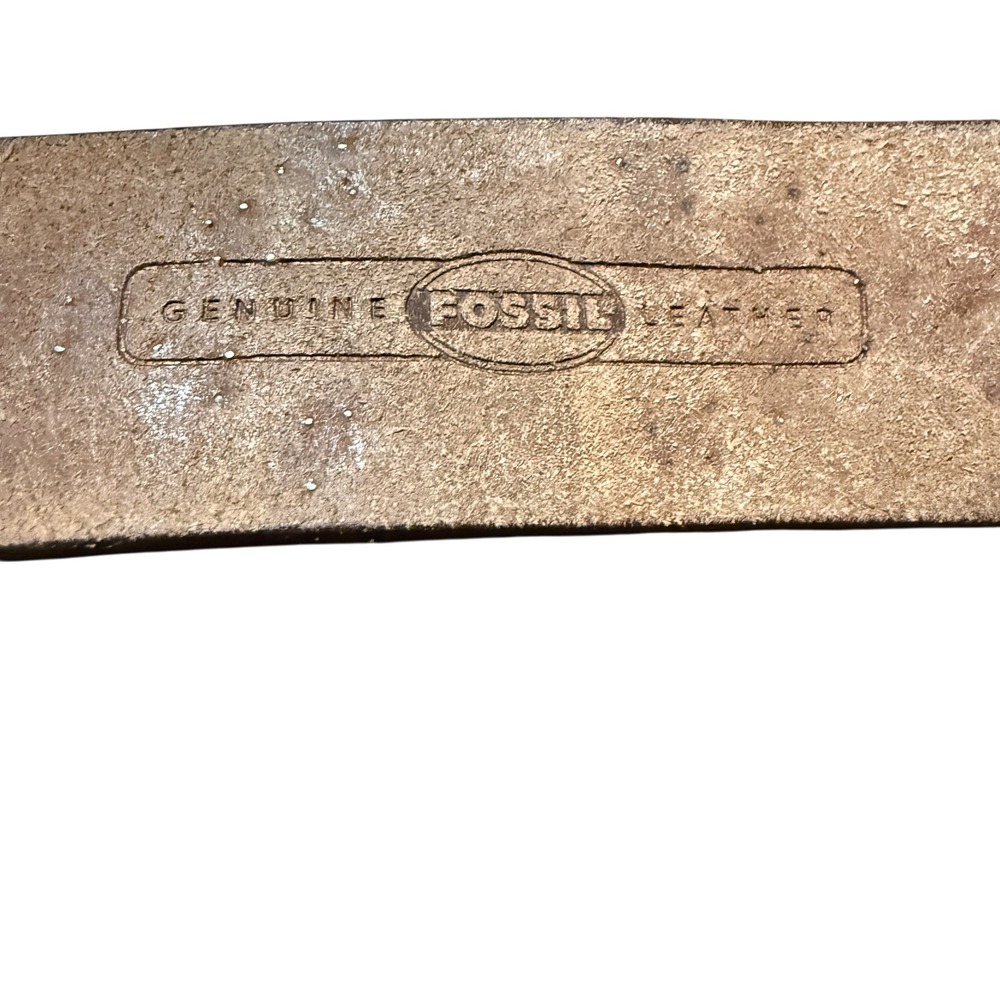 Fossil Womens Brown Leather Studded Turquoise Western Belt BT2404 Medium - Picture 6 of 11